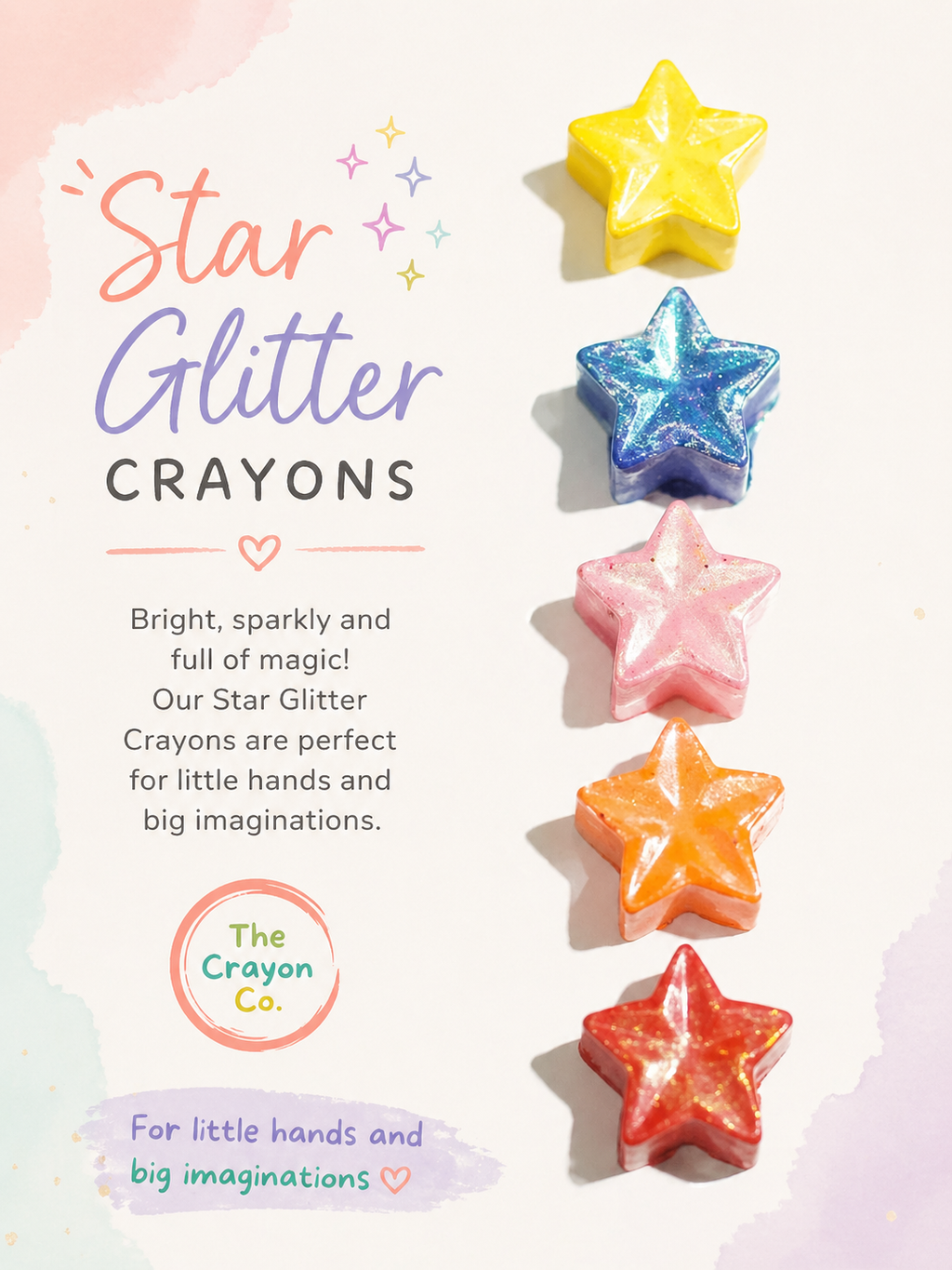 STAR CRAYONS CLITTER SET
