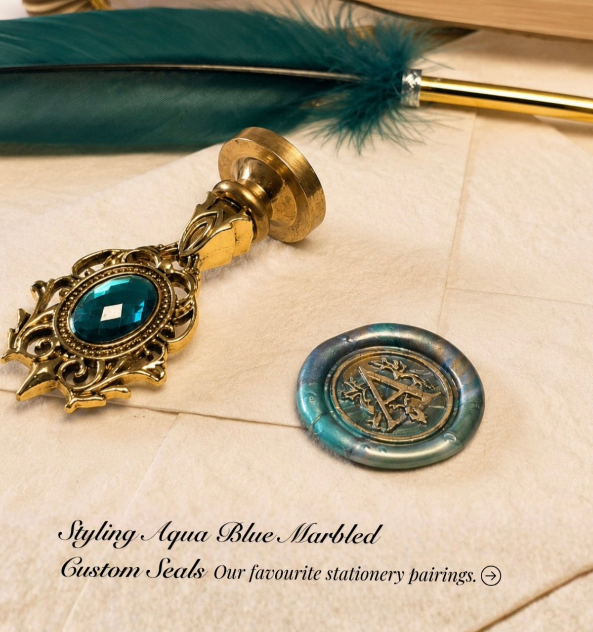 Standard Marbled blue wax seal