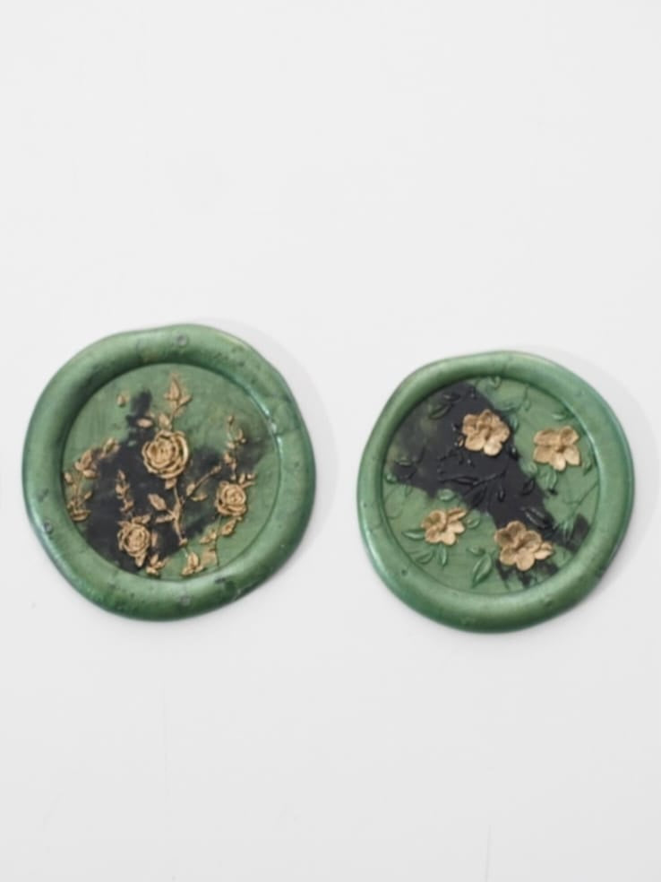 Pine Green with black fade wax seal