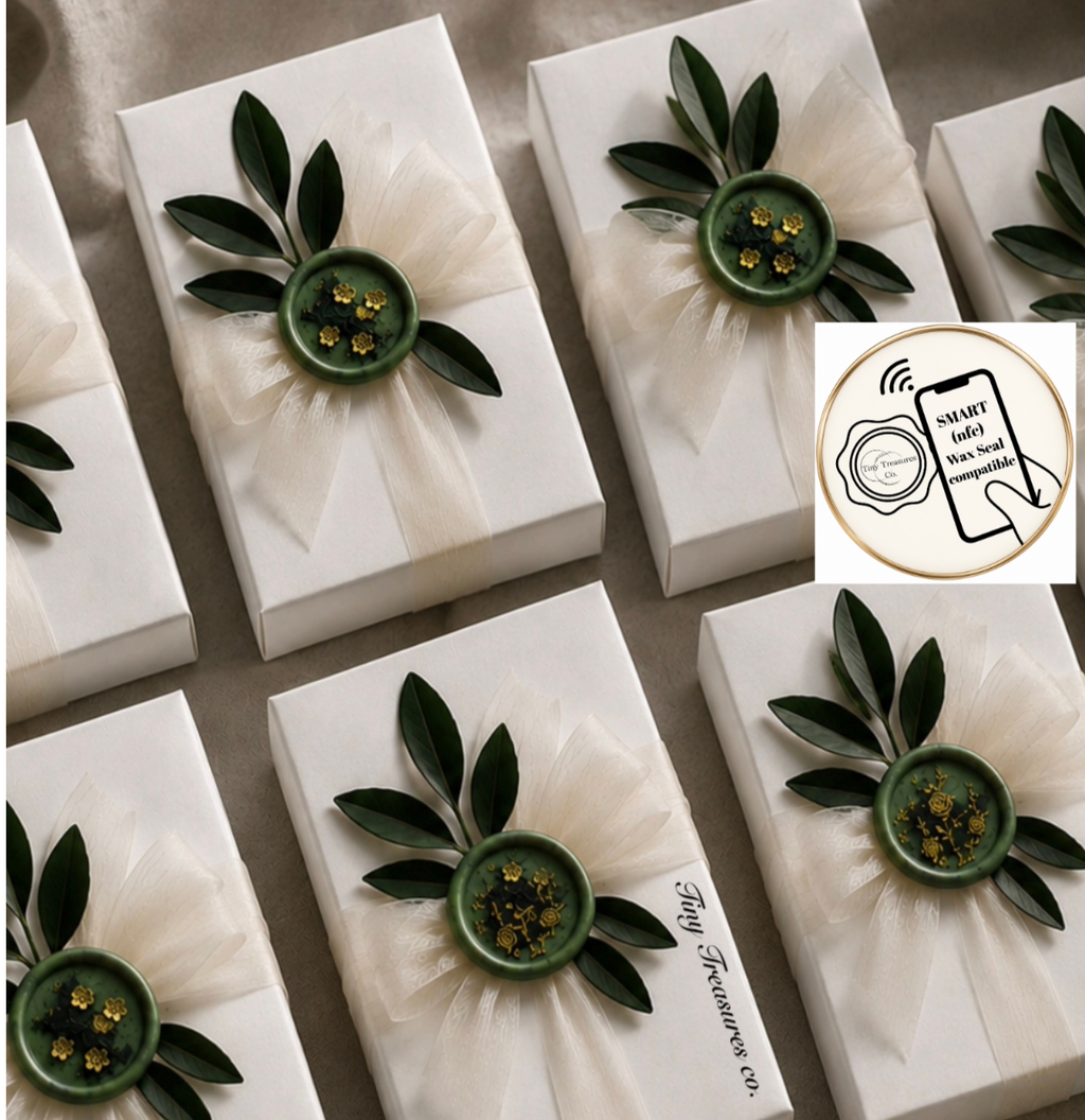 Pine Green with black fade wax seal