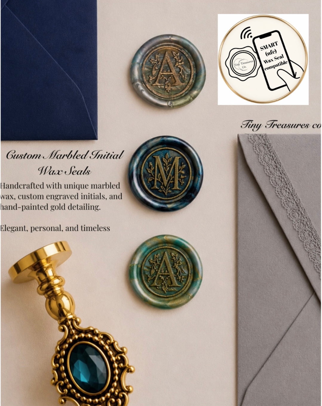 Standard Marbled blue wax seal