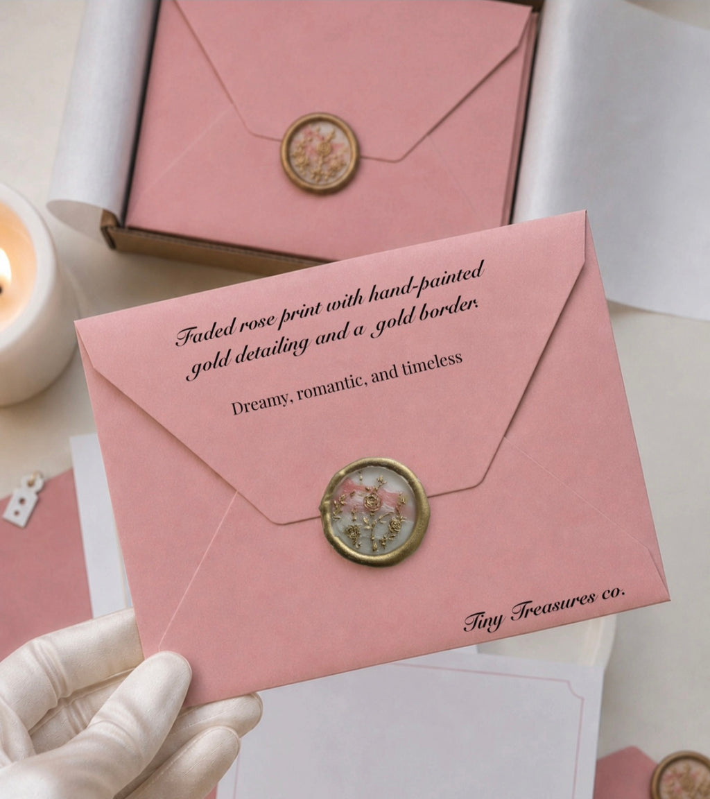 Luxury Vintage Faded Rose wax seal
