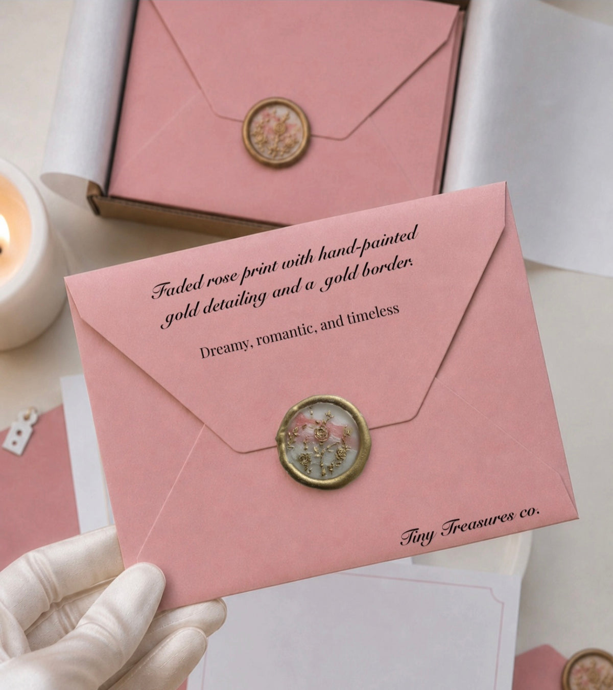 Luxury Vintage Faded Rose wax seal