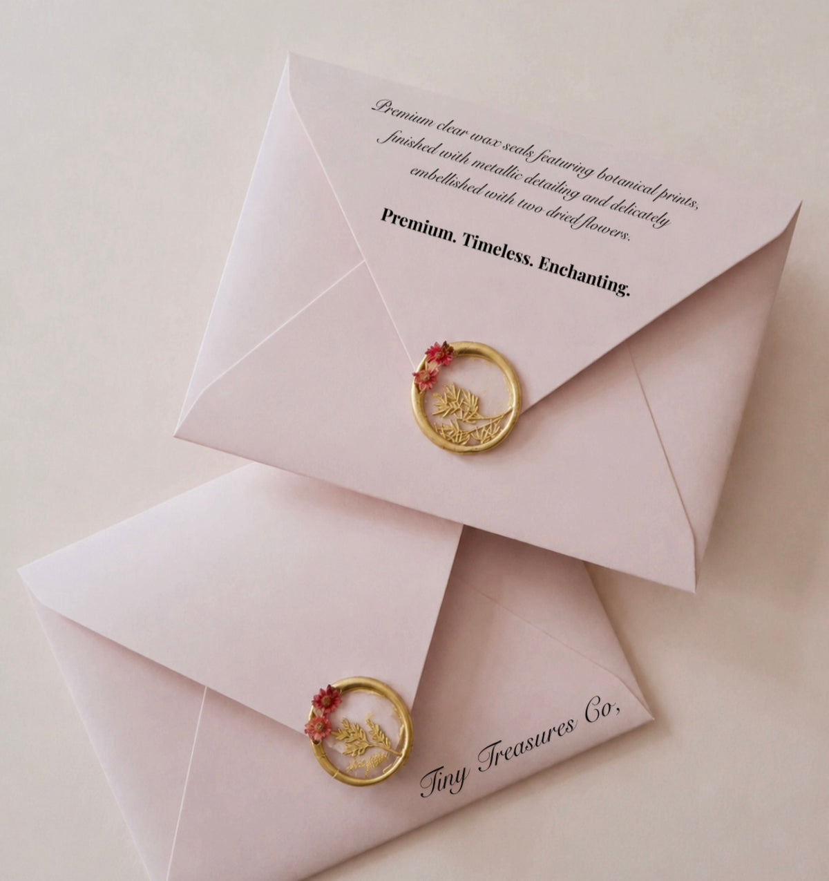 Premium Gold floral Clear wax seals